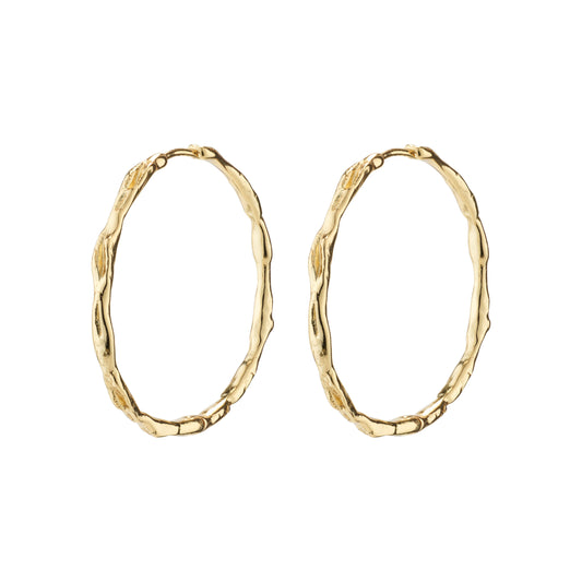Pilgrim EDDY organic shaped maxi hoops gold-plated