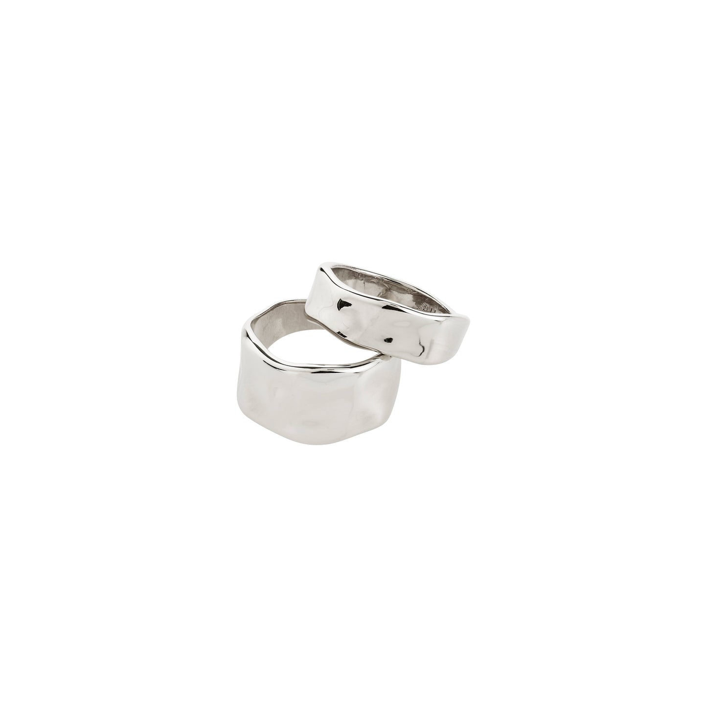 Pilgrim EMBER rings 2-in-1 set, silver-plated