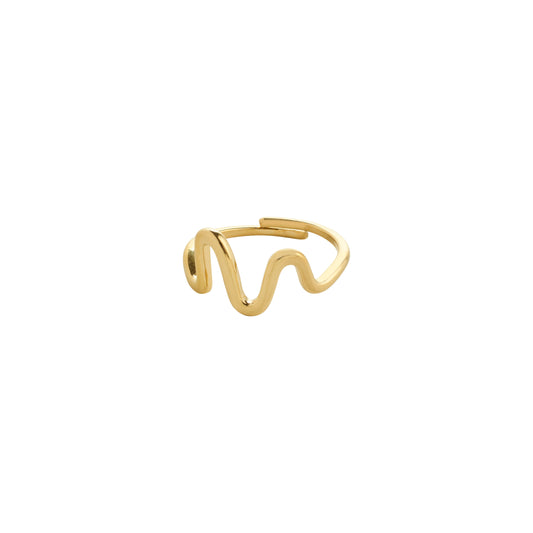 Pilgrim LULU wavy stack ring gold-plated