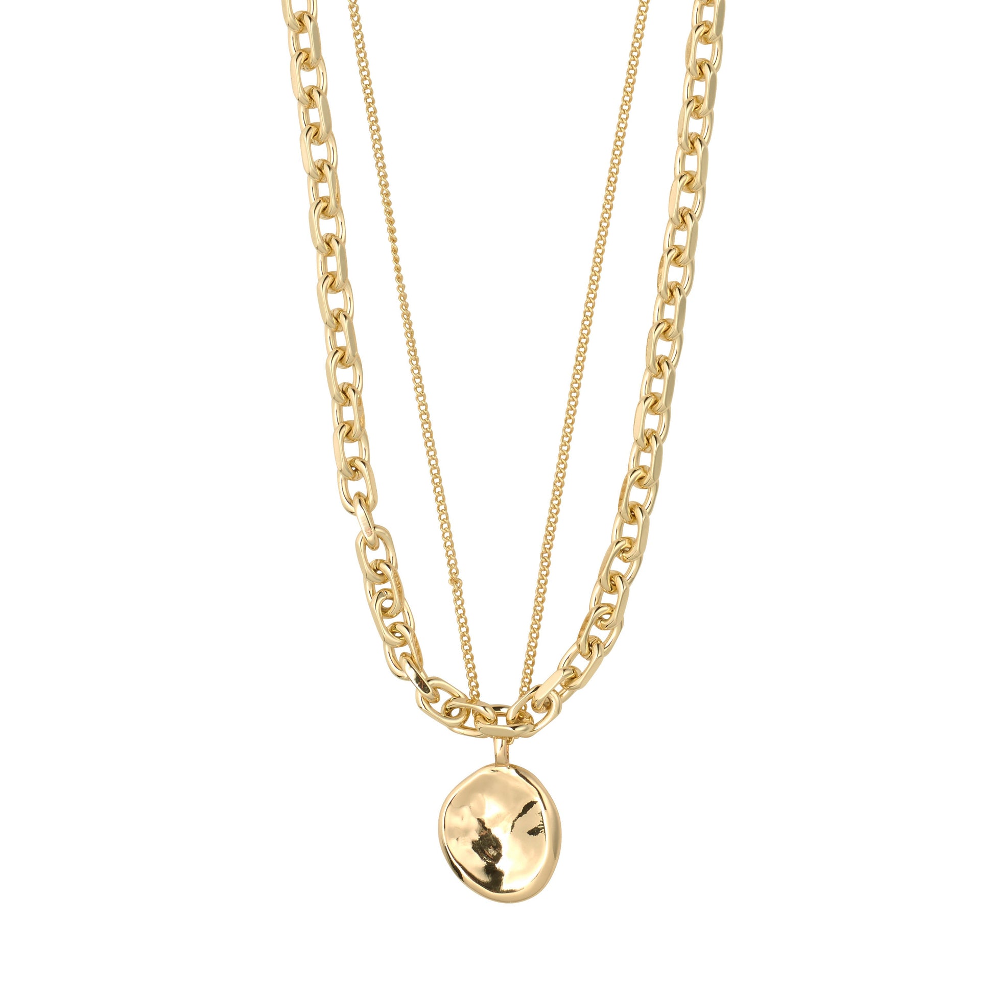 Pilgrim SPARKLE necklace 2-in-1 set, gold-plated