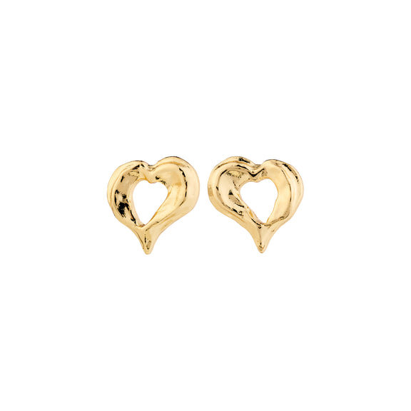 Pilgrim TIDE Heart Earrings, Gold-Plated