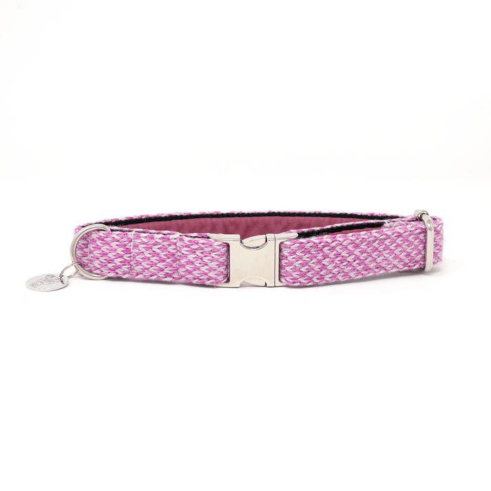 Stocky & Dee Harris Design - Luxury Dog Collar - Pink & Dove