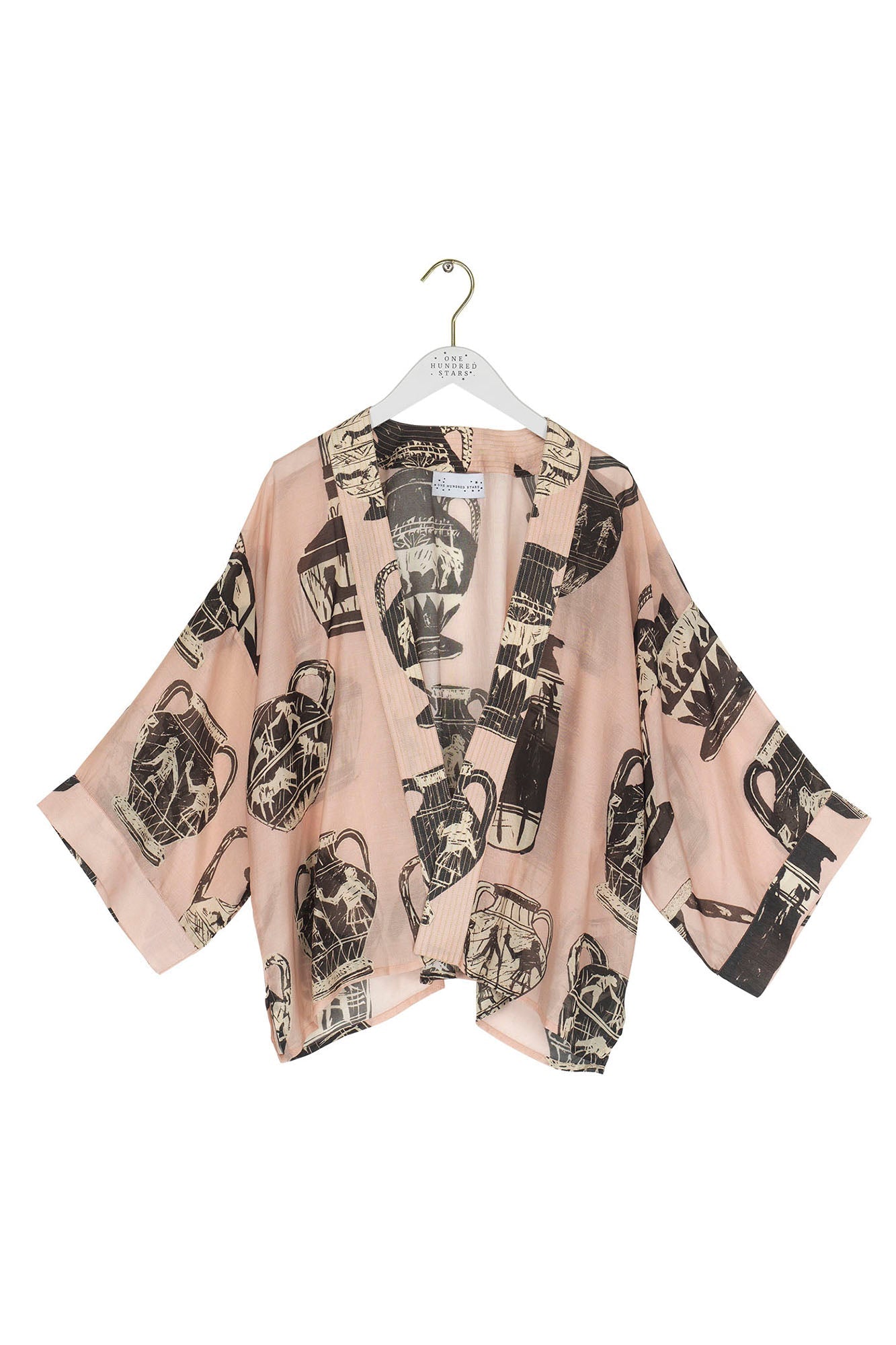 One Hundred Stars Pots Plaster Pink Kimono