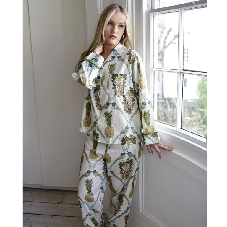 Powell Craft Bluebird & Pineapple Print Pyjamas