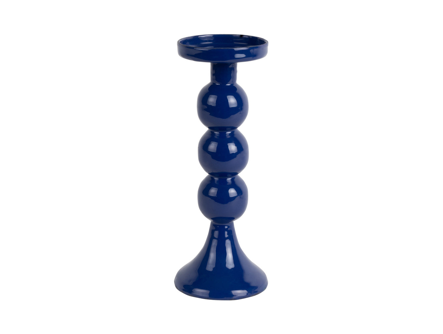 Present Time Candle Holder Funky Small in Classic Blue