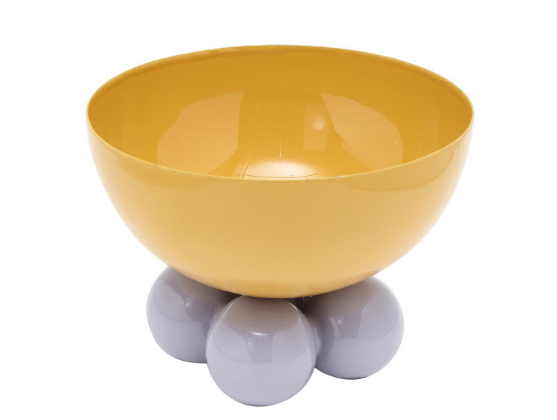 Present Time Medium Double Funky Bowl in Bright Yellow & Soft Purple