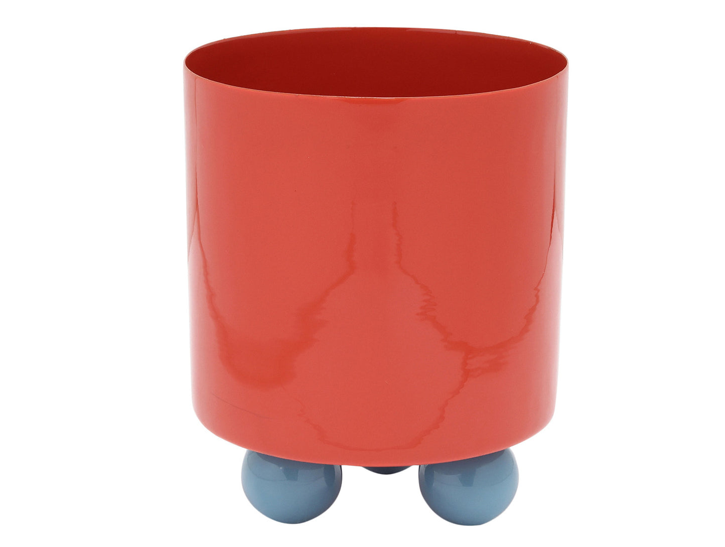 Present Time Plant Pot Double Funky Small in Bright Red & Classic Blue