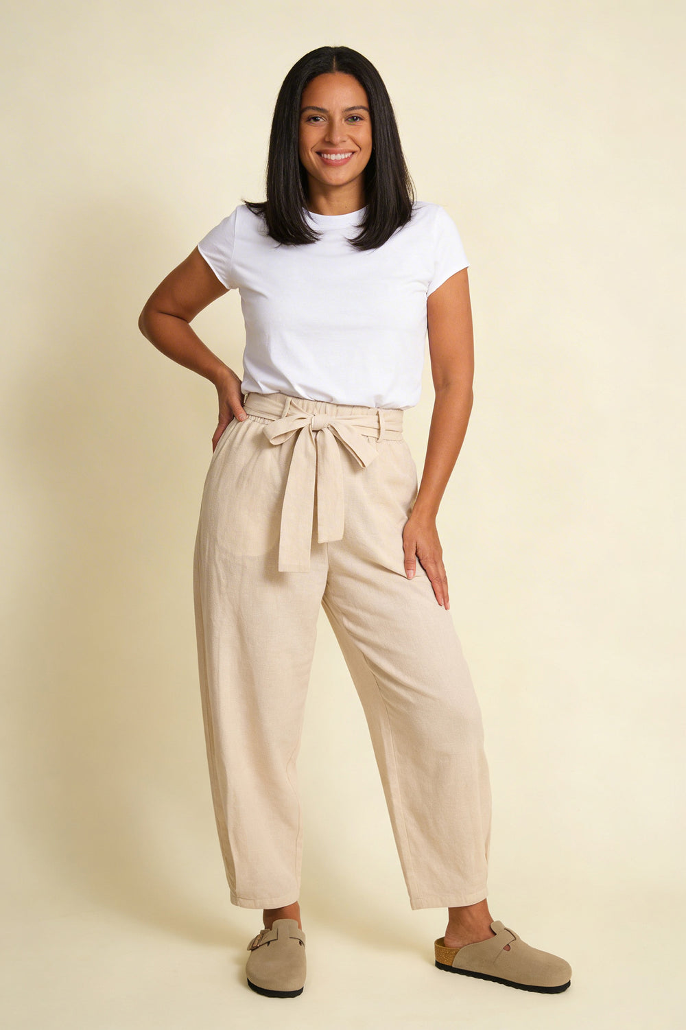 Pretty Vacant Bobbi Linen Trousers in Sand