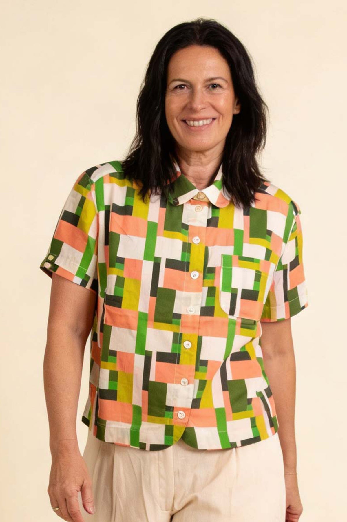 Pretty Vacant Tara Top in Rectangles