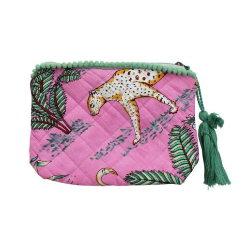 Powell Craft Pink Safari Lined Make-Up Bag