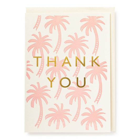 Archivist Thank You Pink Palm Card