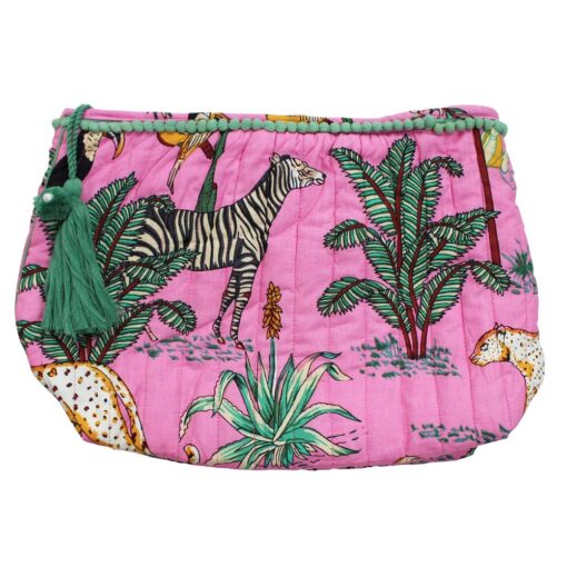 Powell Craft Pink Safari Lined Wash-Bag