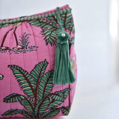 Powell Craft Pink Safari Lined Wash-Bag