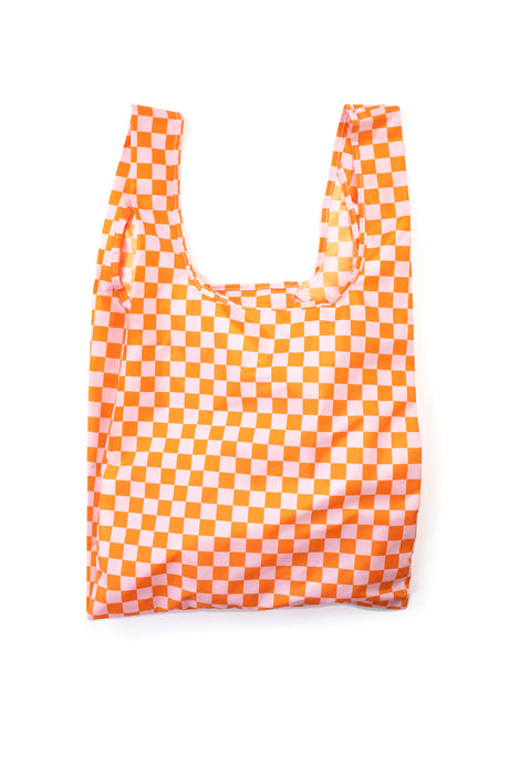 Kind Bag Checkerboard Pink & Orange Medium Reusable Bag