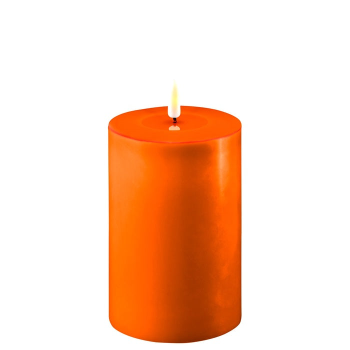 Deluxe Homeart flameless candle in Orange 10cm x 15cm 