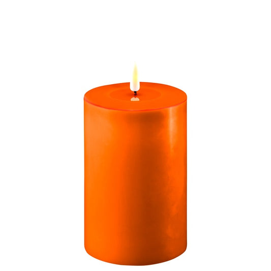 Deluxe Homeart flameless candle in Orange 10cm x 15cm 