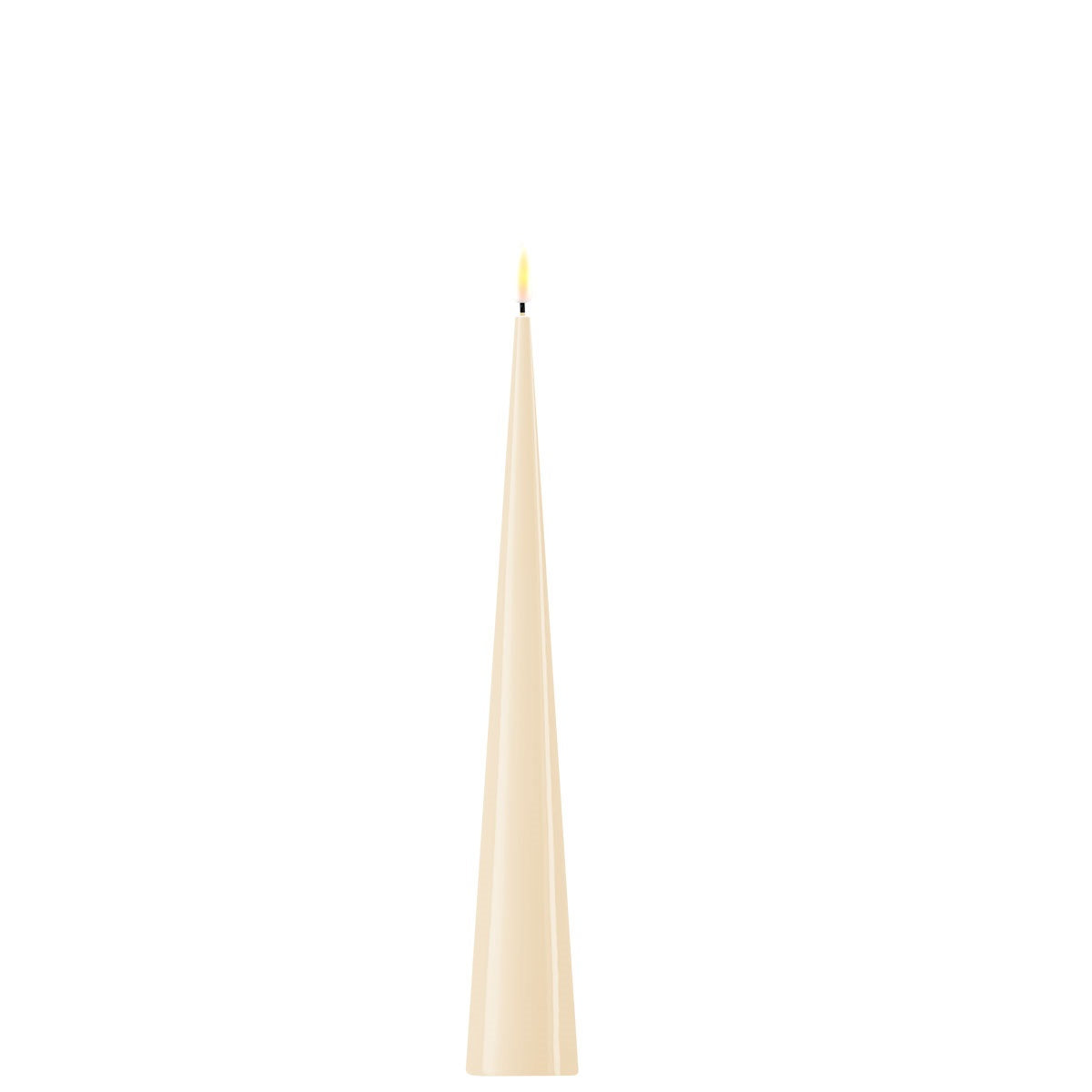 Deluxe Homeart cone candle 5cm x 28cm in cream