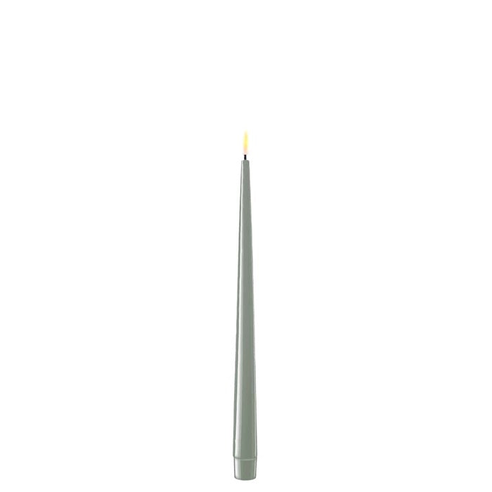 deluxe homeart tapered dinner candle in salvie green 2.2cm x 28cm