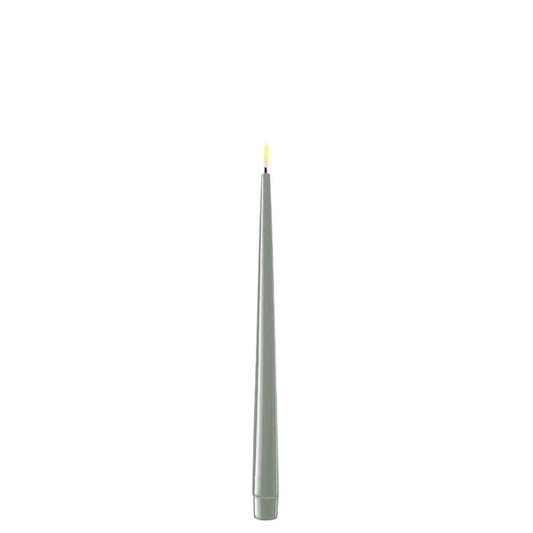 deluxe homeart tapered dinner candle in salvie green 2.2cm x 28cm