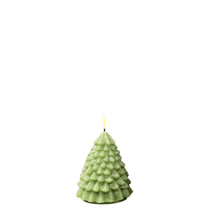 Deluxe Homeart Christmas Tree flameless candle in 8.5cm x 11.5cm