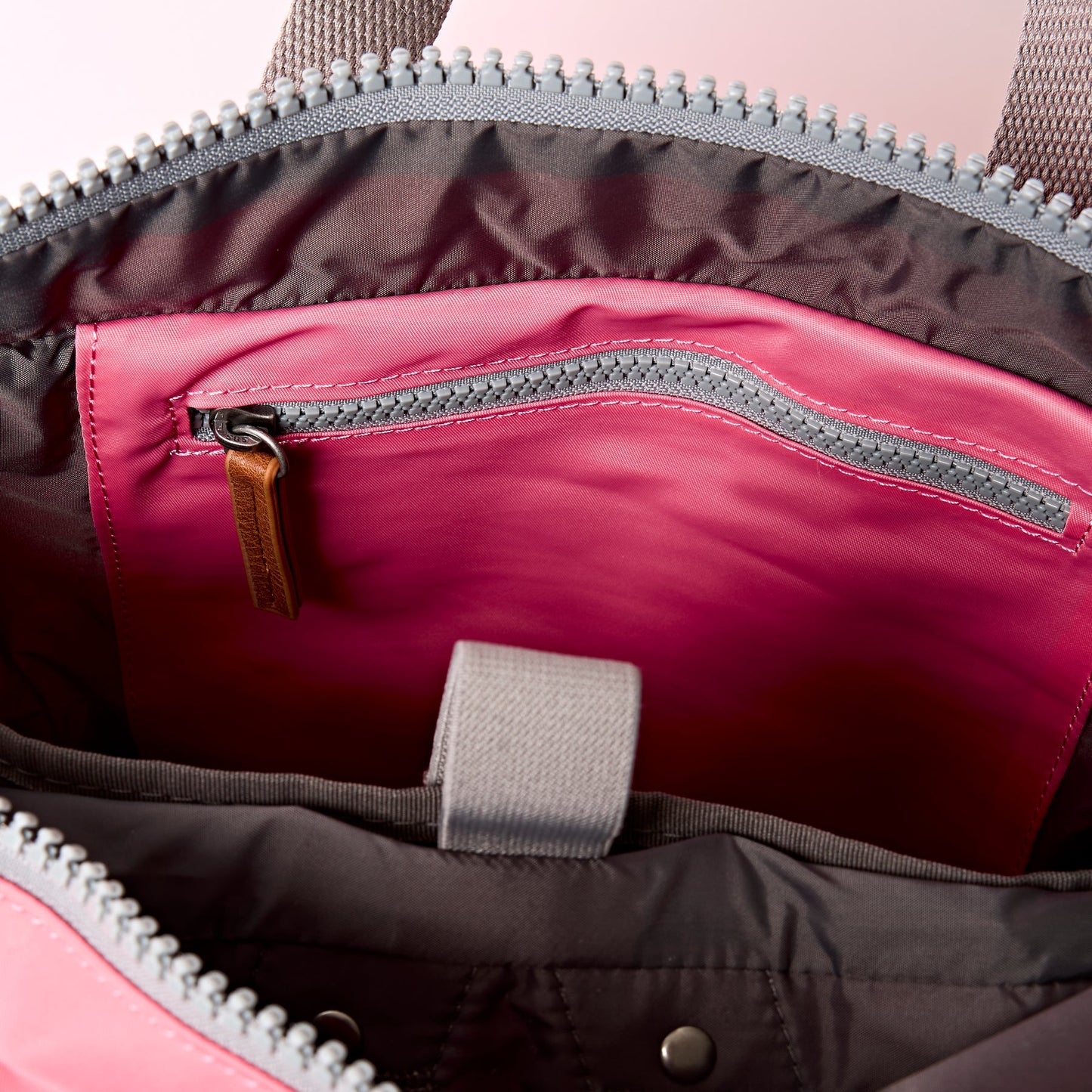 Roka London Medium Canfield Roll Top Backpack in Pink Lemonade