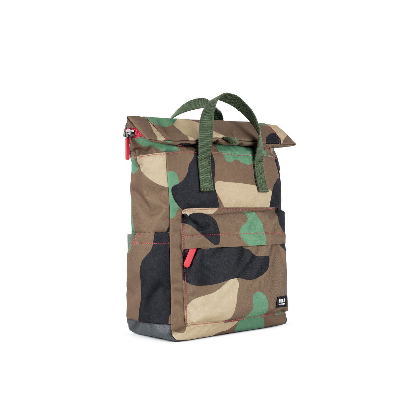 Roka London Medium Canfield Roll Top Backpack in Vintage Camo