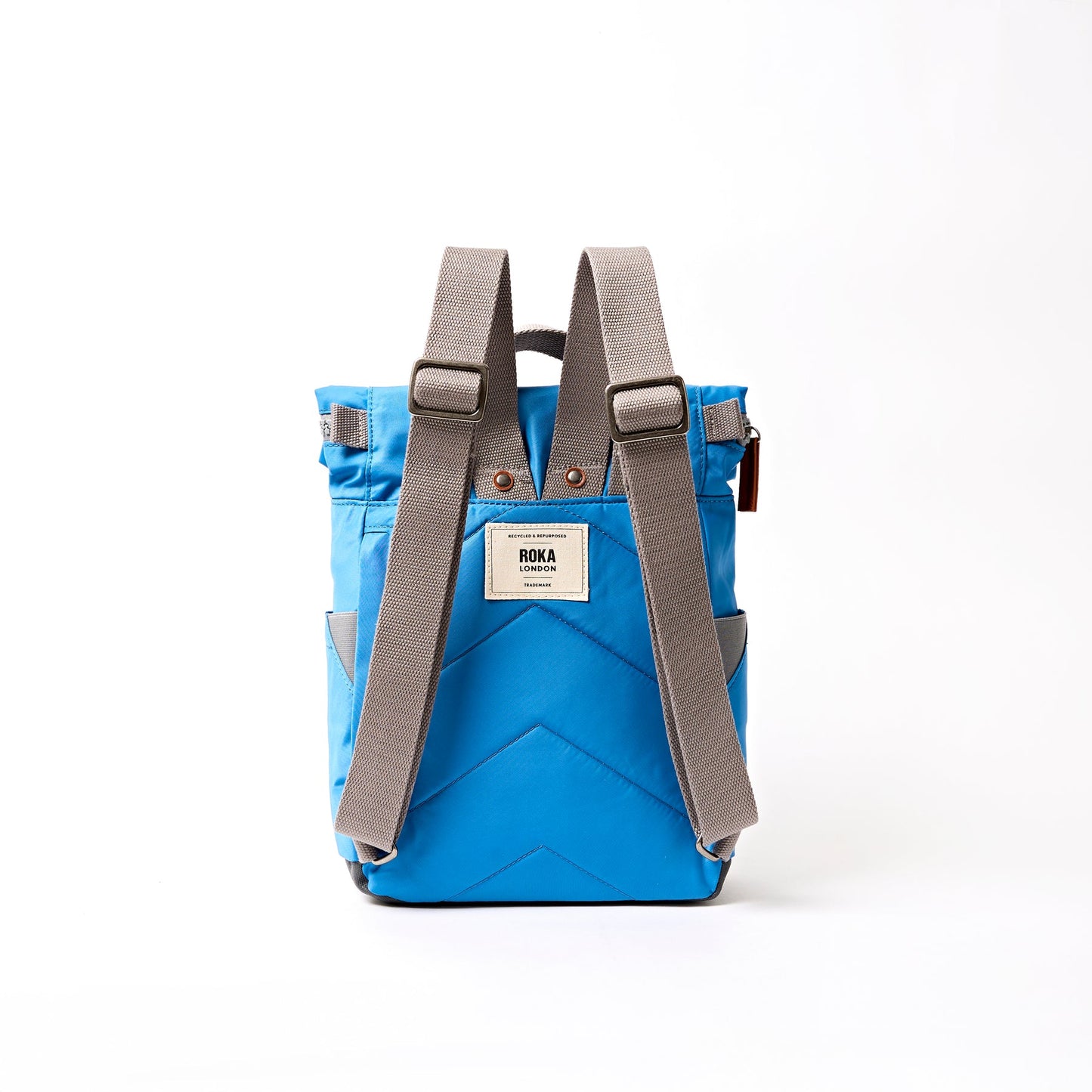 Roka London Small Canfield Roll Top Backpack in Mlibu Blue