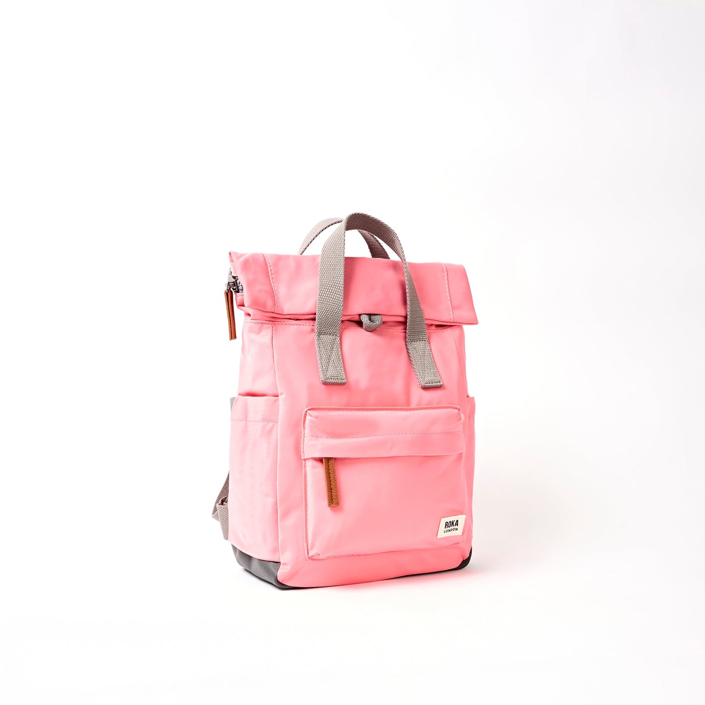 Roka London Medium Canfield Roll Top Backpack in Pink Lemonade