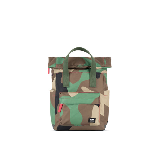 Roka London Canfield Roll Top Backpack in Vintage Camo