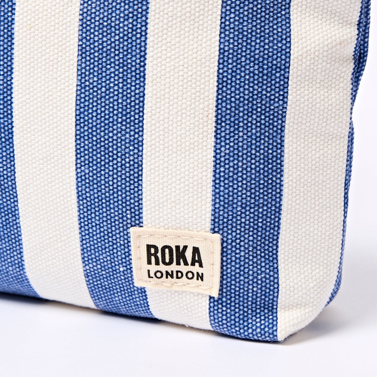 Roka Maida Vale Medium Pouch in Denim Stripe