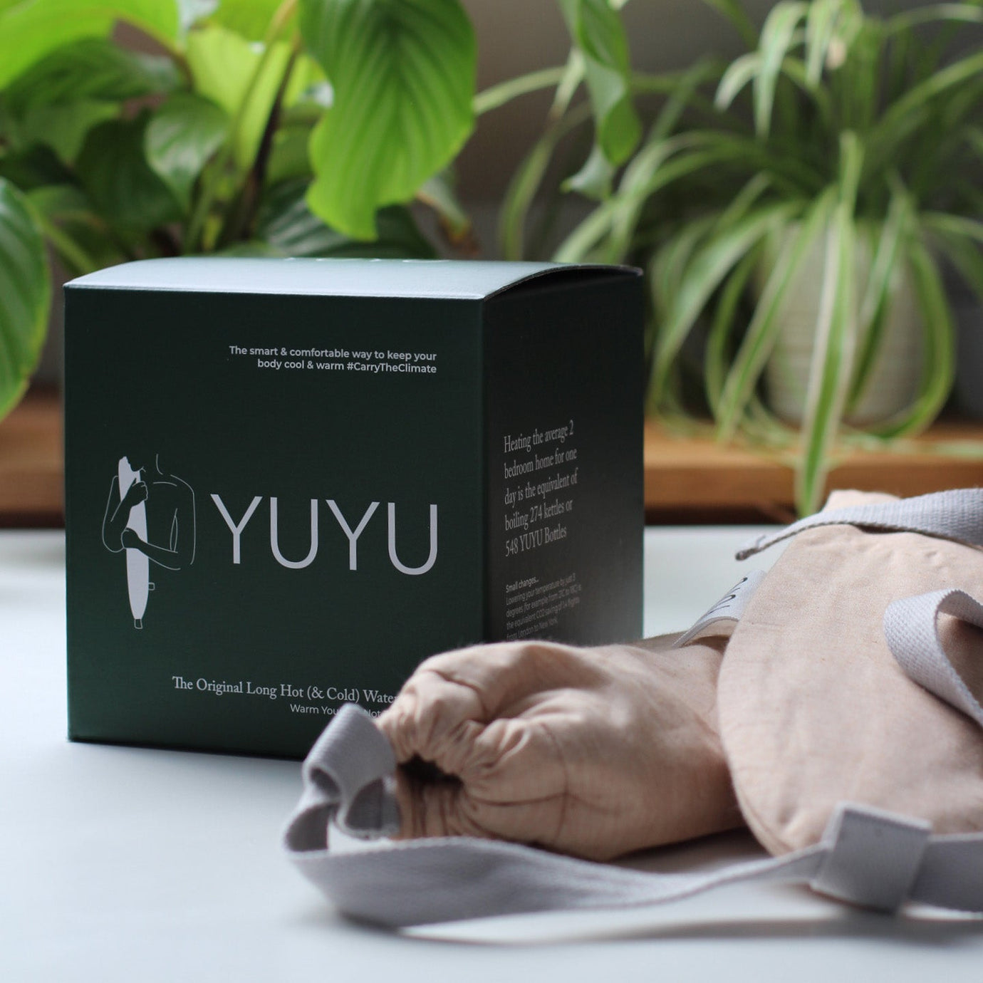 YUYU Hot Water Bottle Brushed Cotton In Dark Pebble Grey