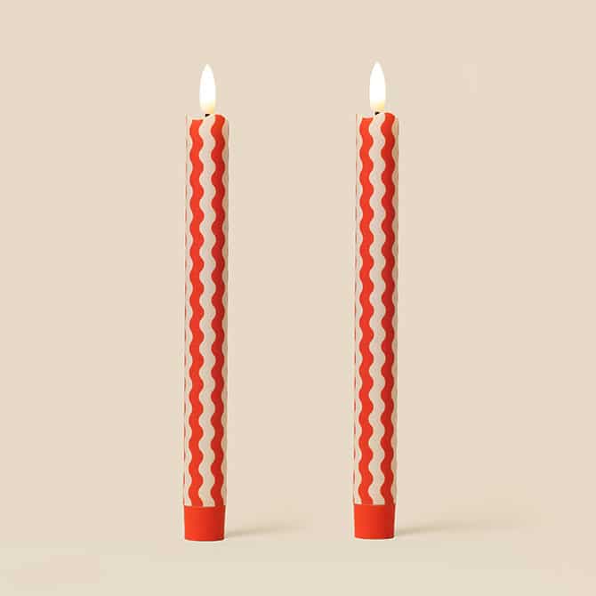 Tinkalink Rick Rack Flameless LED Wax Candles (PAIR)