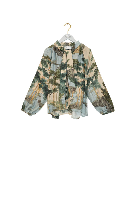 One Hundred Stars Rivers and Trees Natural PussyBow Blouse