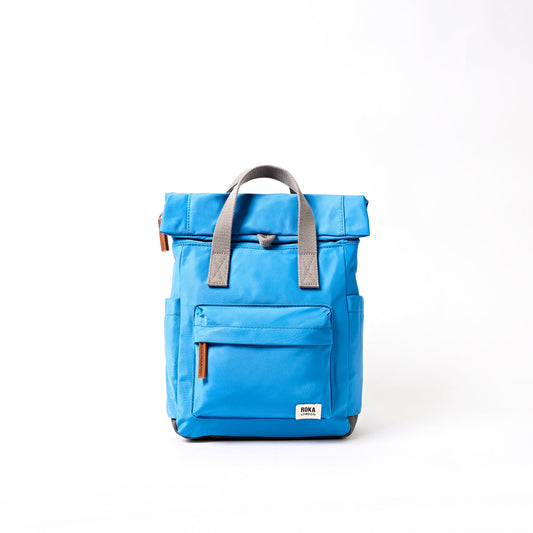 Roka London Medium Canfield Roll Top Backpack in Mlibu Blue