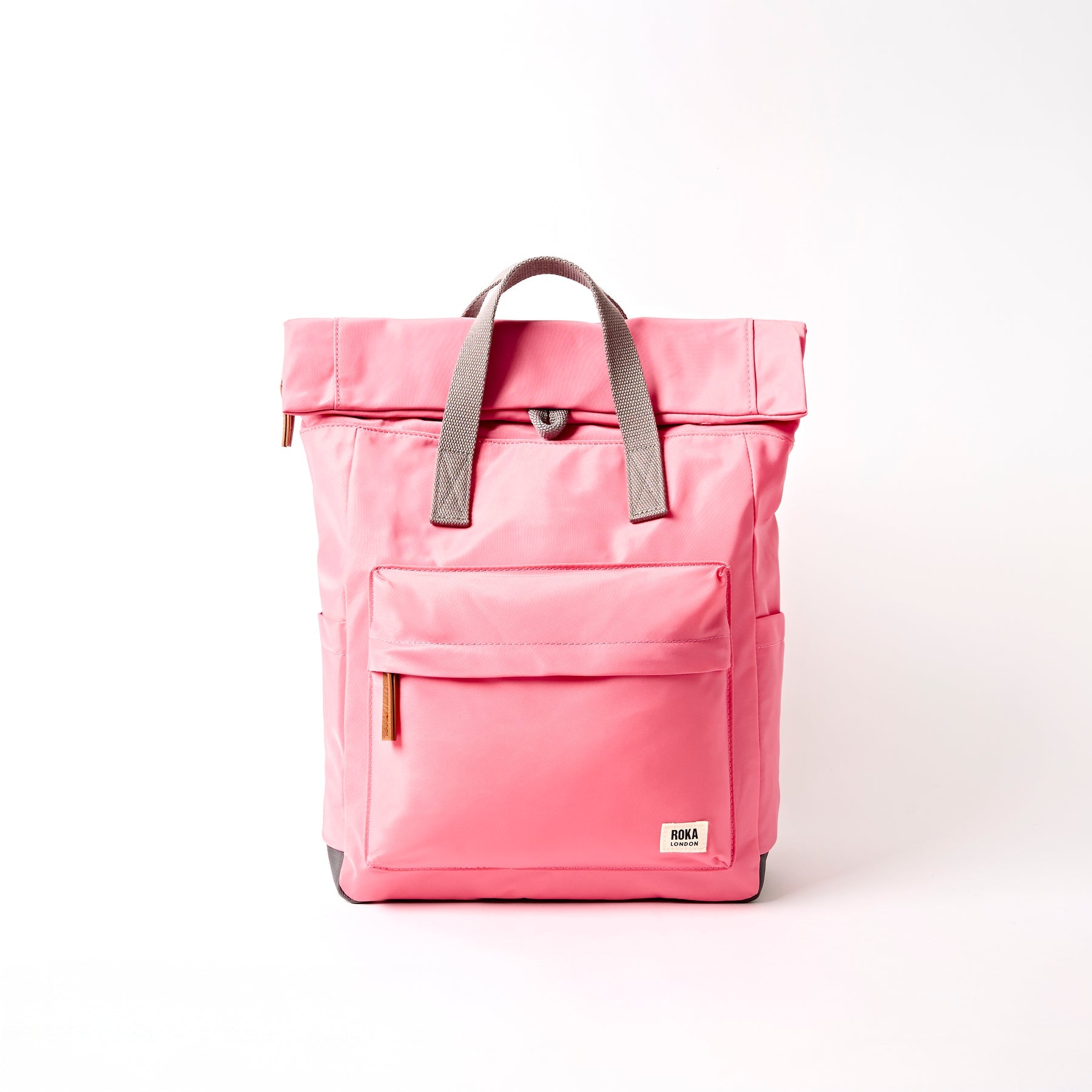 Roka London Medium Canfield Roll Top Backpack in Pink Lemonade
