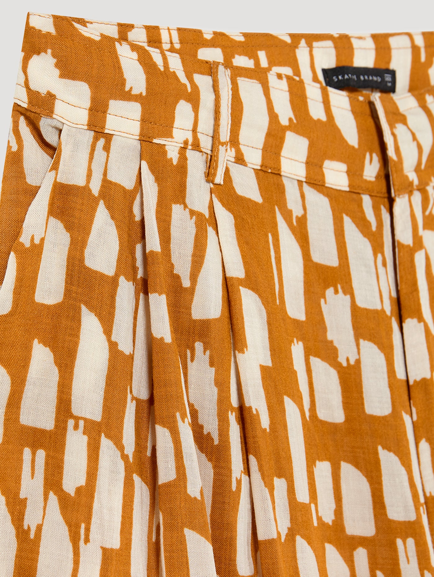 Yerse Printed Cotton Trousers in Honey