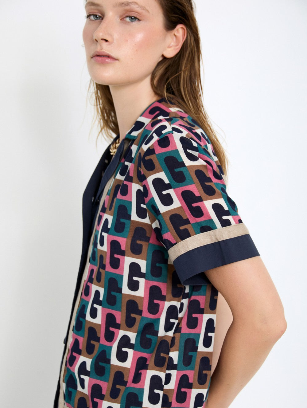 Skatie Retro Print Shirt in Geranium