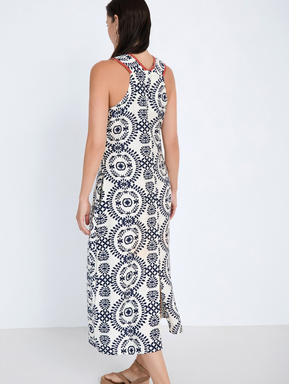 Skatie Ethnic Print Dress in Marine