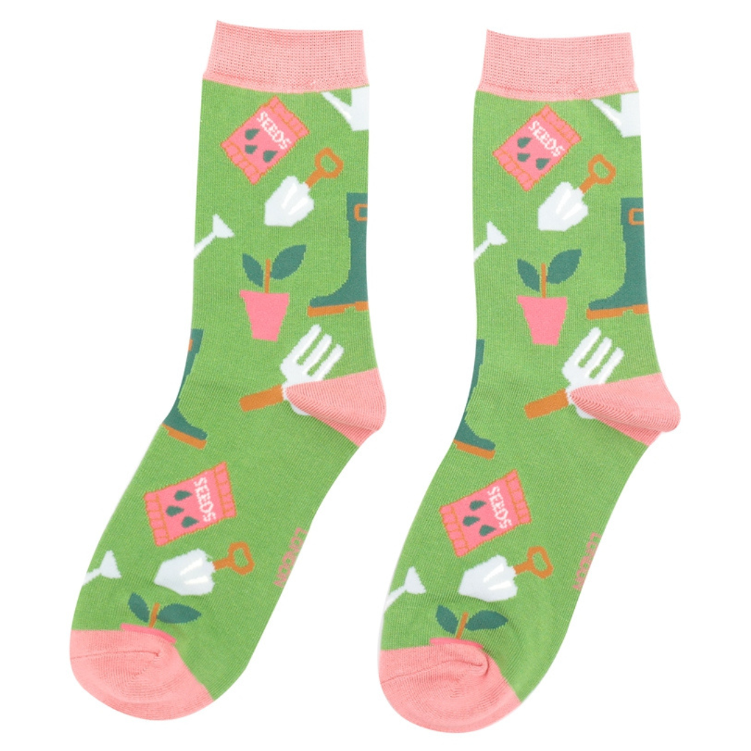 Miss Sparrow Bamboo Gardening Gear Socks Green