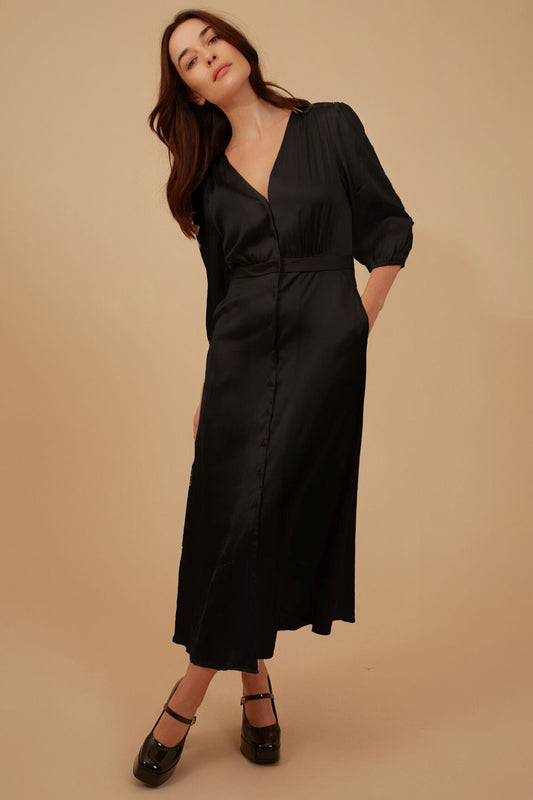 Traffic People Silkwood Blanche Dress in Black