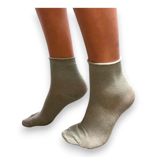 Jess & Lou Super Sparkly Grey Lurex Socks