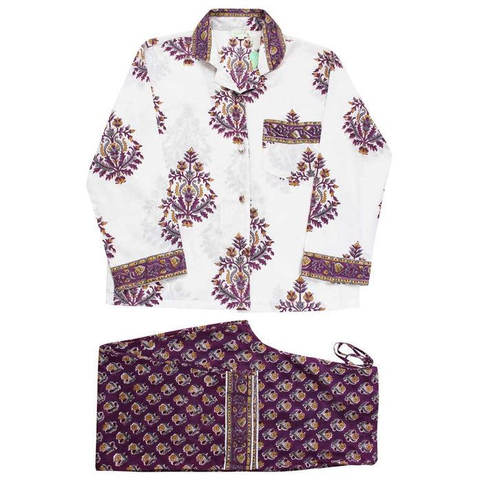 Powell Craft Purple Small & Large Mixed Block Pyjamas