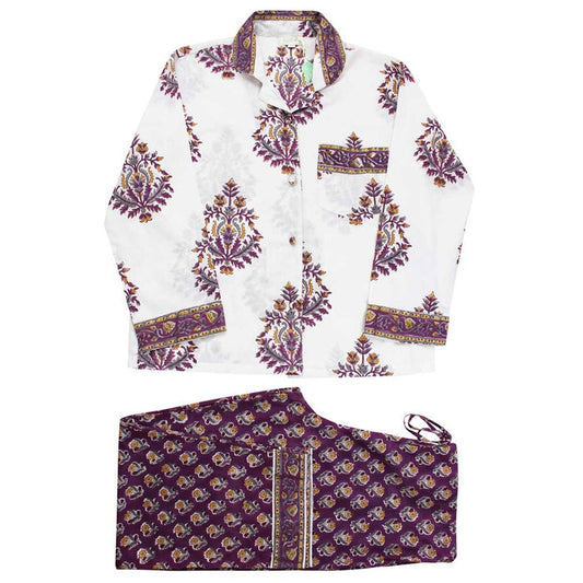 Powell Craft Purple Small & Large Mixed Block Pyjamas