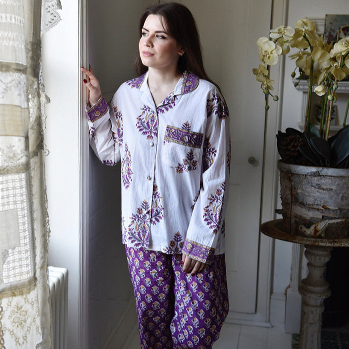 Powell Craft Purple Small & Large Mixed Block Pyjamas