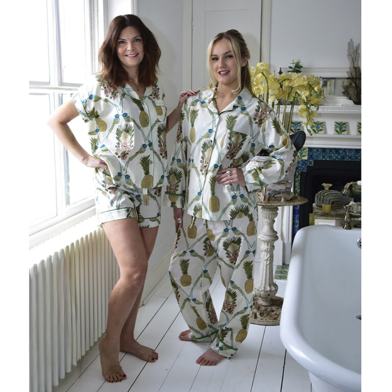 Powell Craft Bluebird & Pineapple Print Pyjamas