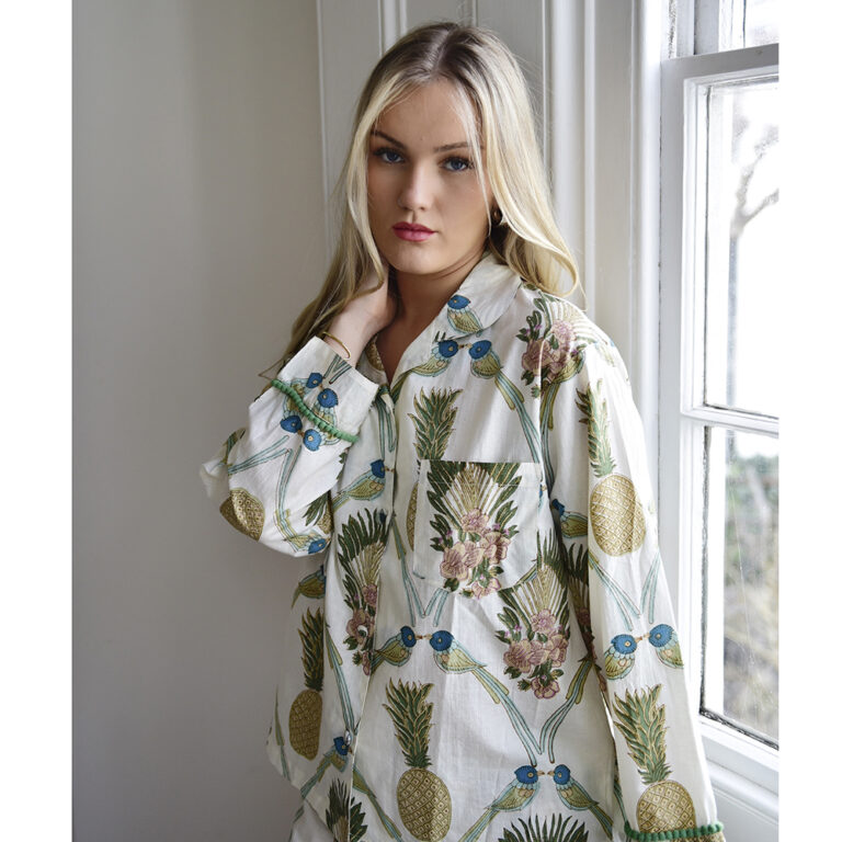 Powell Craft Bluebird & Pineapple Print Pyjamas