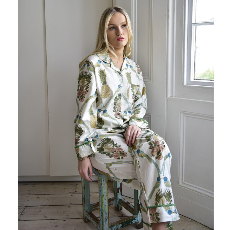 Powell Craft Bluebird & Pineapple Print Pyjamas