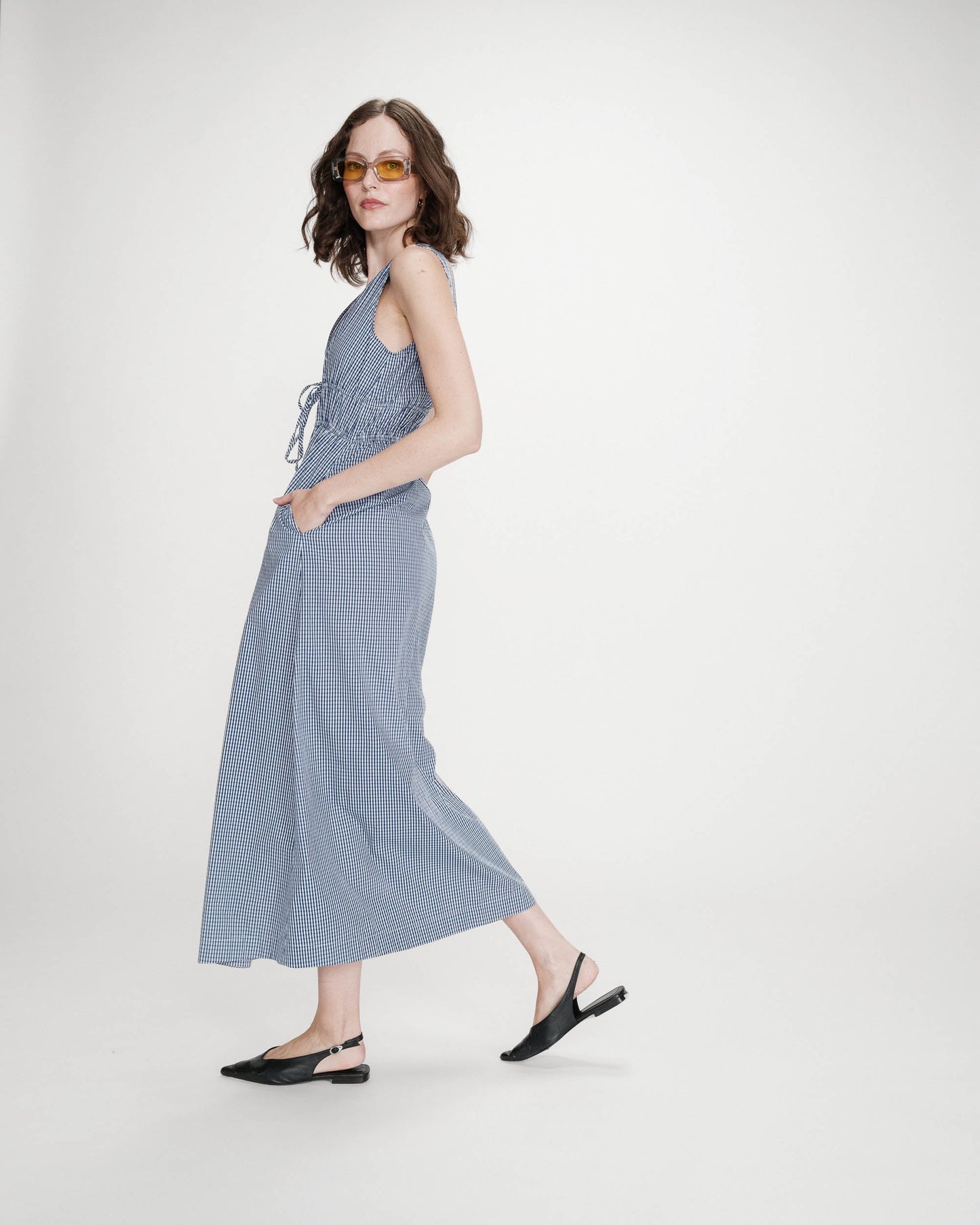Grace & Mila Velmira Maxi Dress in Marine Plaid