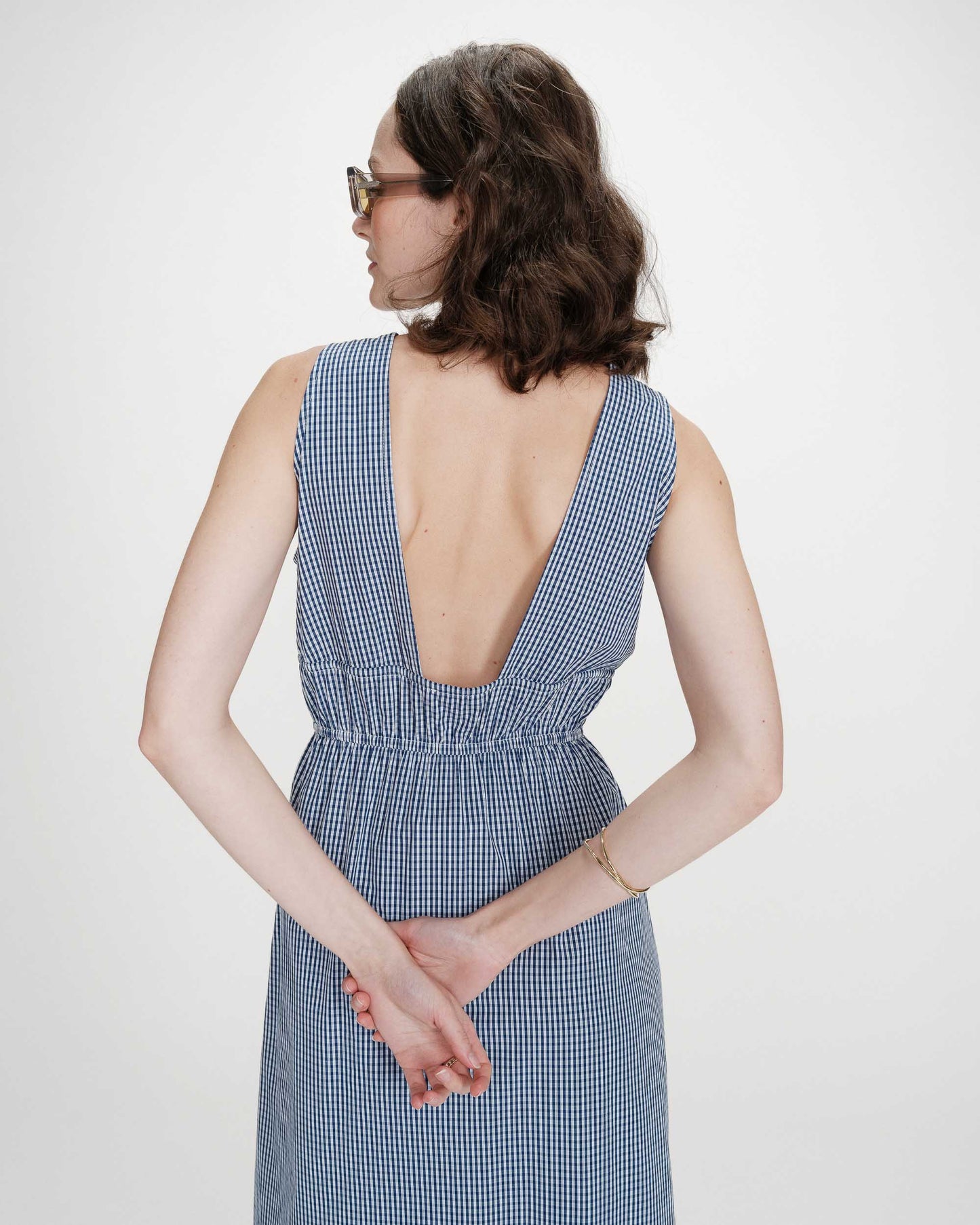 Grace & Mila Velmira Maxi Dress in Marine Plaid