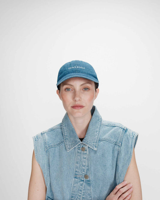 Grace & Mila Slimane Baseball Cap in Medium Blue